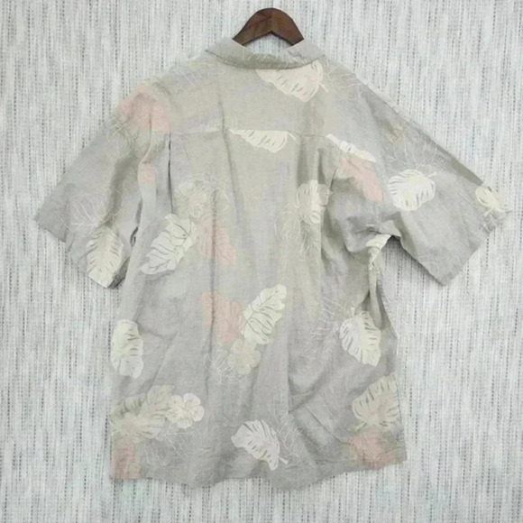 World Island Inside out Button down Short sleeve Hawaiian Leaves Printed XL - Picture 2 of 7